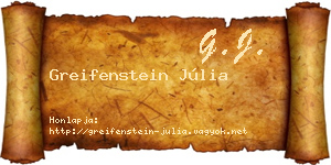 Greifenstein Júlia névjegykártya